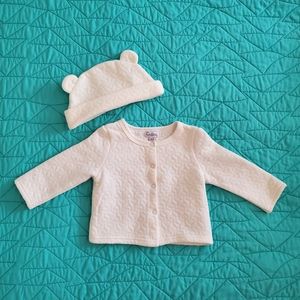 Cute baby girl sweater and hat 3-6M